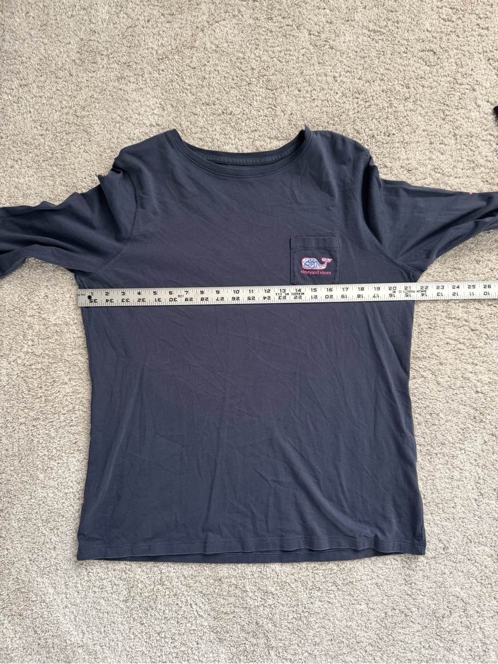 Vineyard Vines Charcoal Long Sleeve Tee with Pink & Blue Whale - Picture 7 of 8